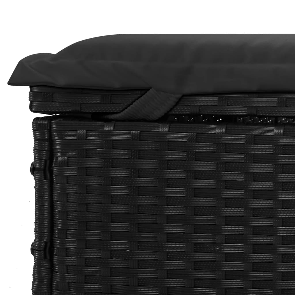 Sunbed 1 Pc With Cushion Black 201X55X62 Cm Poly Rattan