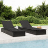 Sunbed 1 Pc With Cushion Black 201X55X62 Cm Poly Rattan