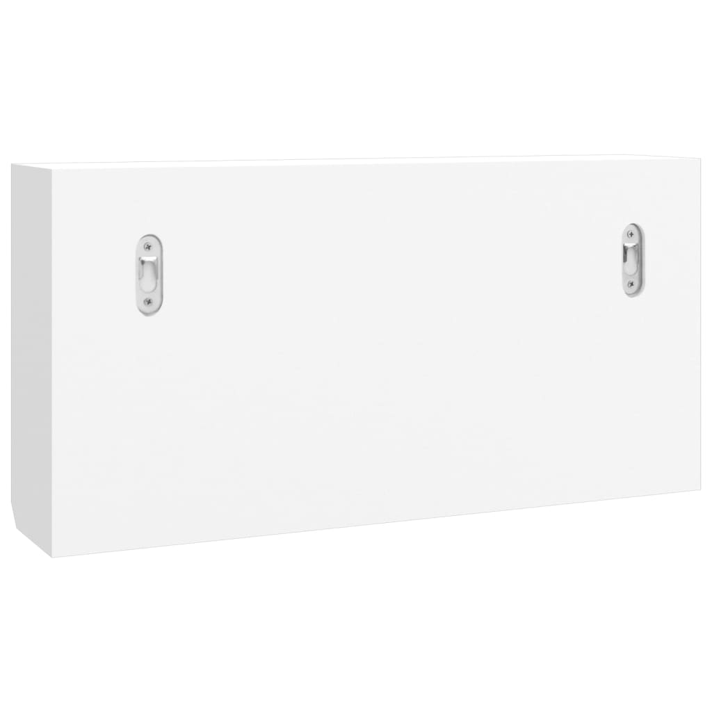 Key Cabinet White 40X8.5X20 Cm Engineered Wood&Steel