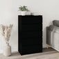 Drawer Cabinet Black 60X36X103 Cm Engineered Wood