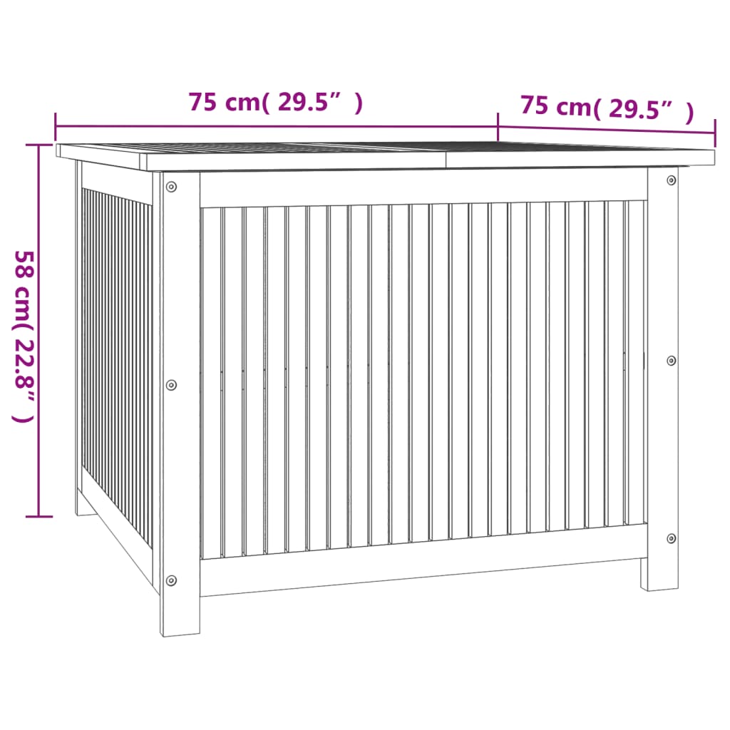 Garden Storage Box 75X75X58 Cm Solid Wood Acacia