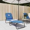 Folding Sun Lounger Blue Oxford Fabric&Powder-Coated Steel