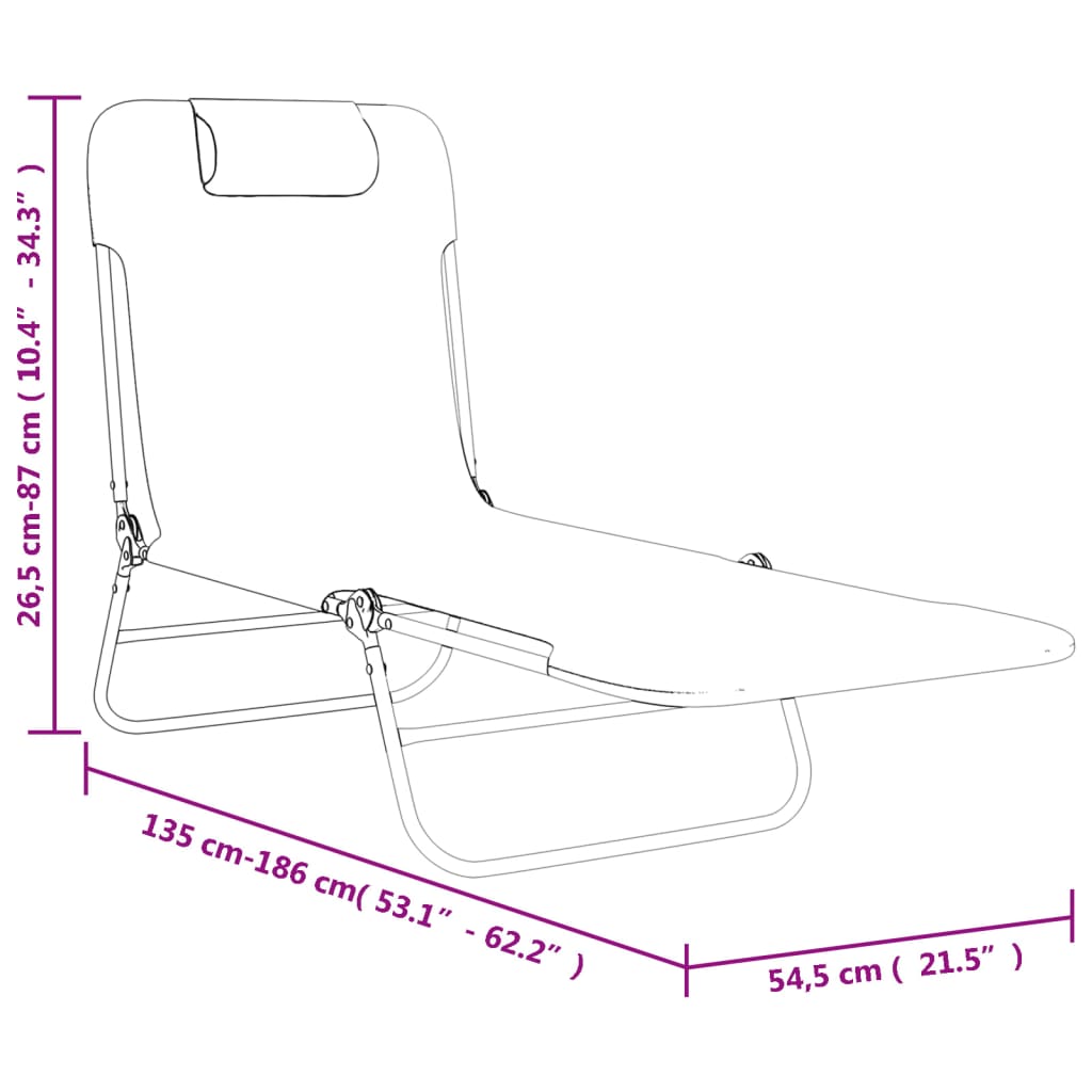 Folding Sun Loungers 2 Pcs Blue Textilene And Steel