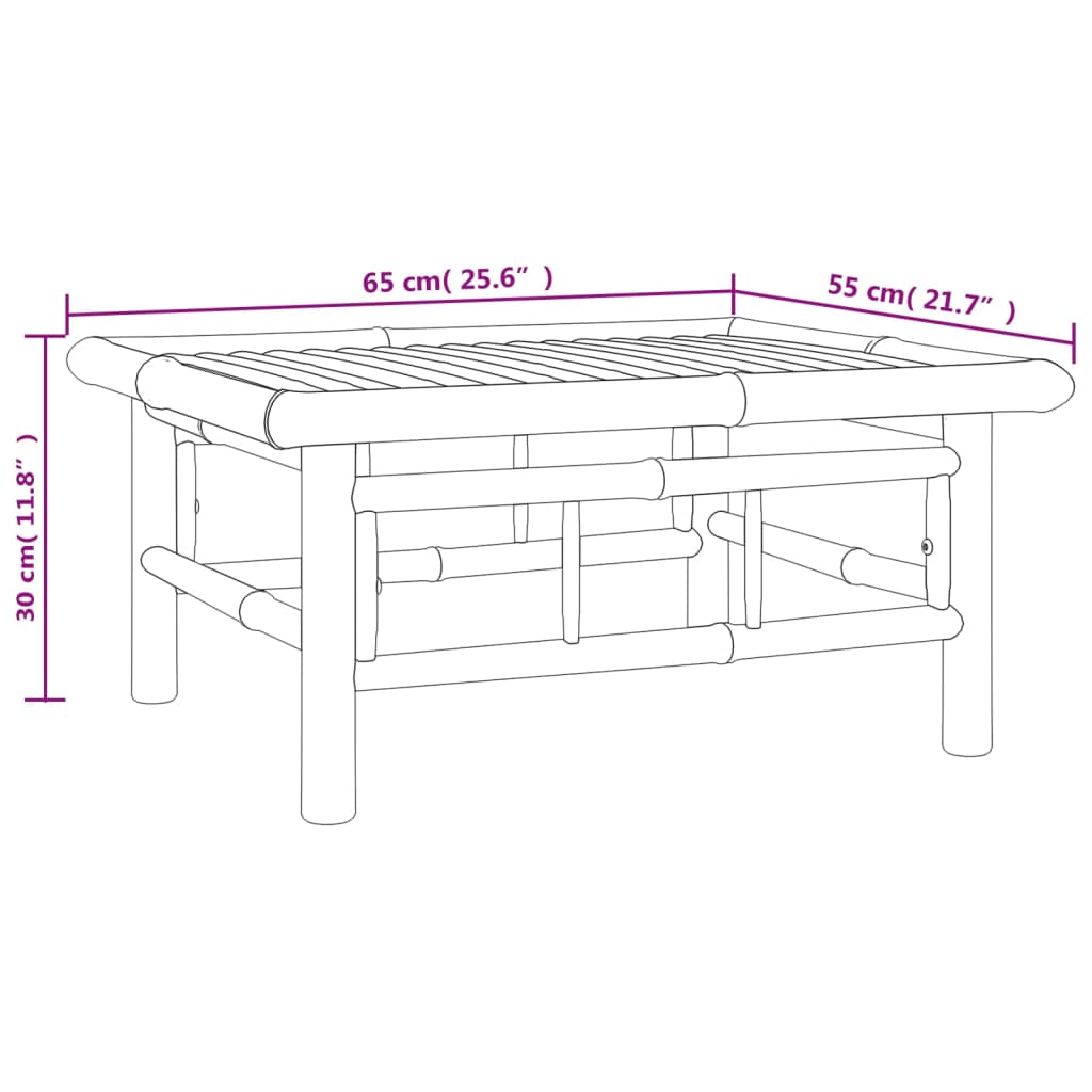 Garden Table 65X55X30 Cm Bamboo