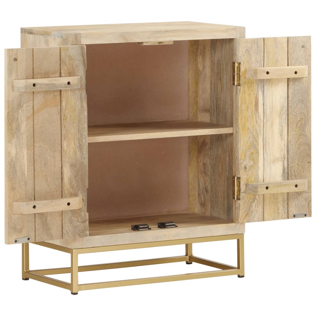 Sideboard With 2 Doors 55X30X70 Cm Solid Wood Mango