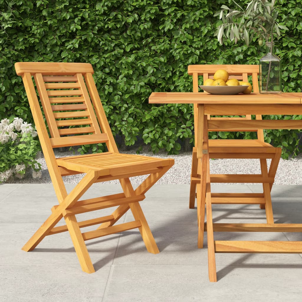 Folding Garden Chairs 2 Pcs 47X63X90 Cm Solid Wood Teak