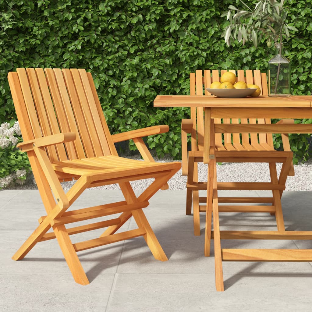 Folding Garden Chairs 2 Pcs 61X67X90 Cm Solid Wood Teak