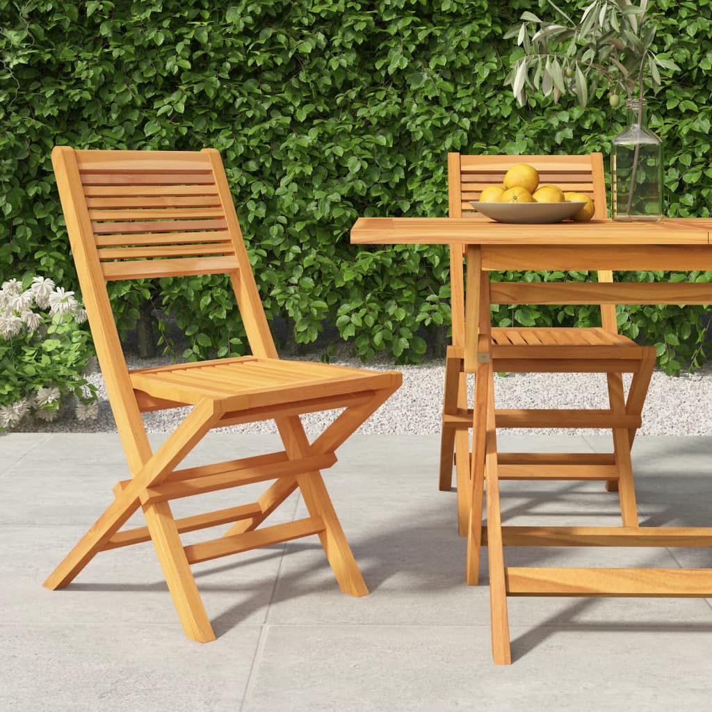 Folding Garden Chairs 2 Pcs 47X62X90 Cm Solid Wood Teak