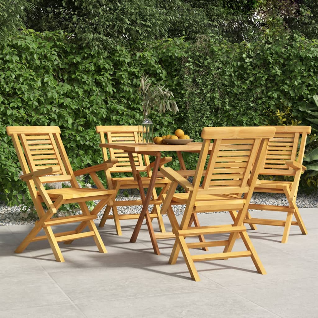 Folding Garden Chairs 4 Pcs 56X63X90 Cm Solid Wood Teak