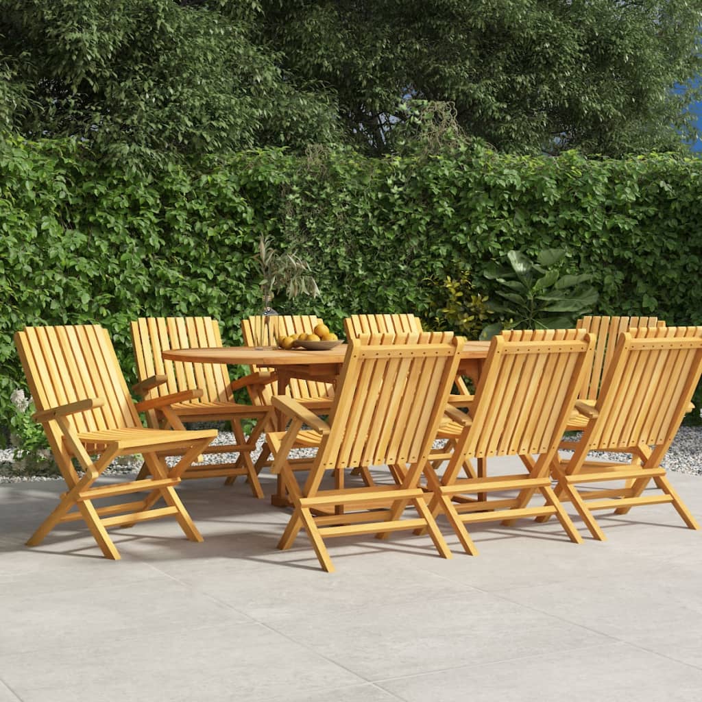 Folding Garden Chairs 8 Pcs 61X67X90 Cm Solid Wood Teak