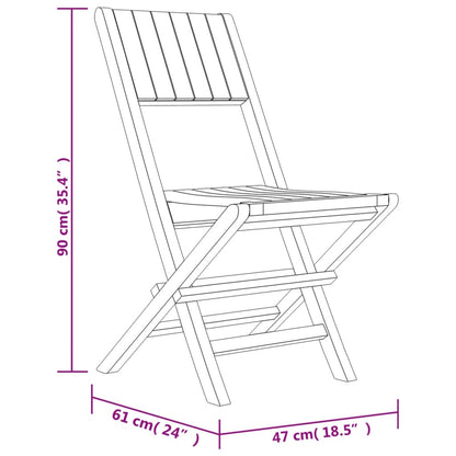 Folding Garden Chairs 6 Pcs 47X61X90 Cm Solid Wood Teak