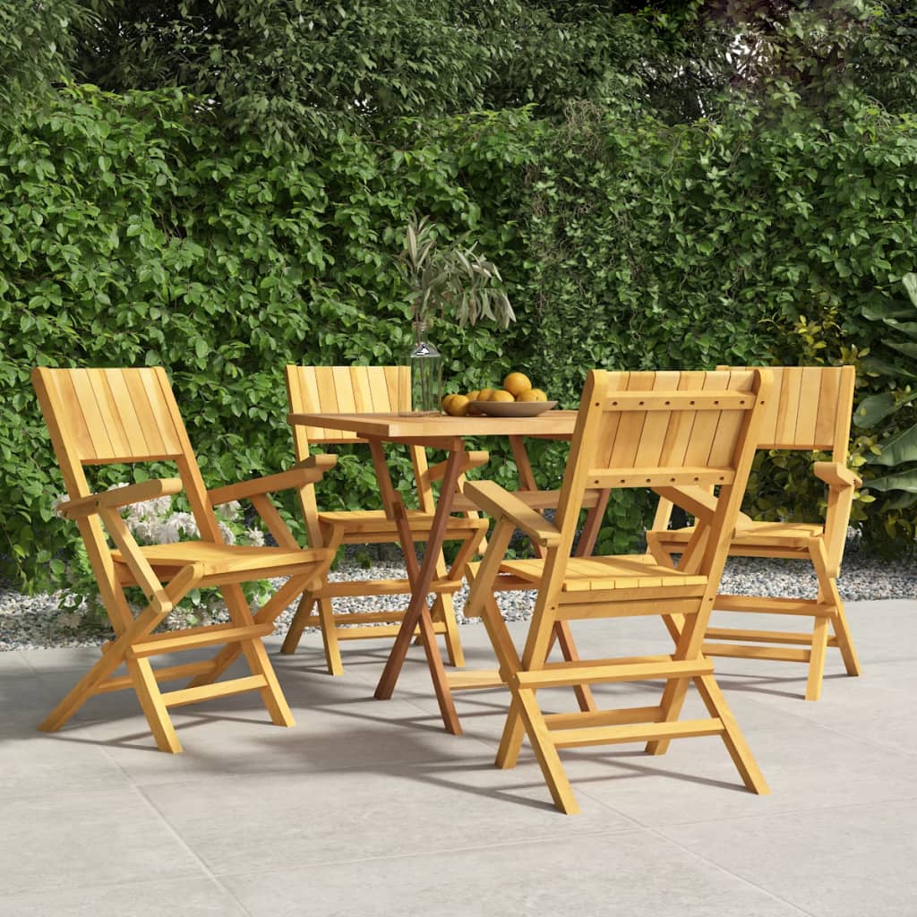 Folding Garden Chairs 4 Pcs 55X61X90 Cm Solid Wood Teak