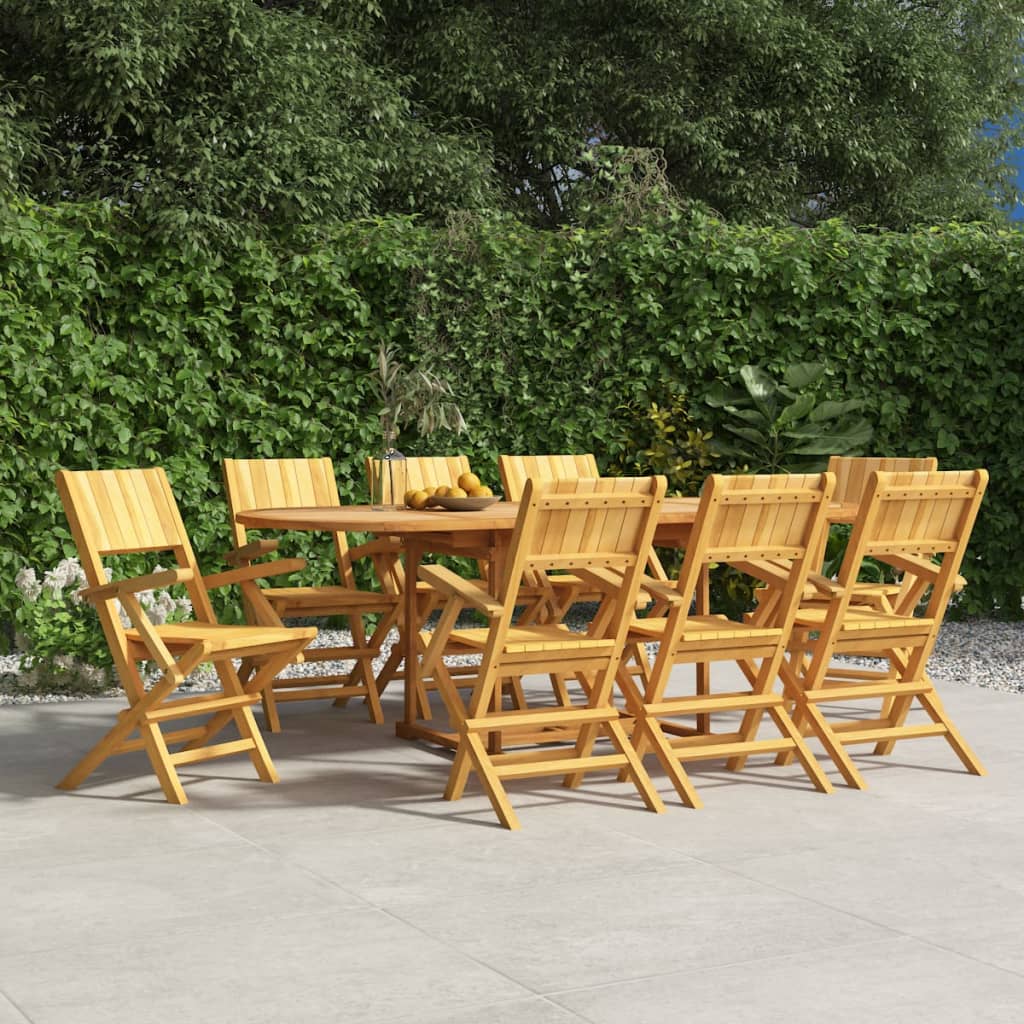 Folding Garden Chairs 8 Pcs 55X61X90 Cm Solid Wood Teak