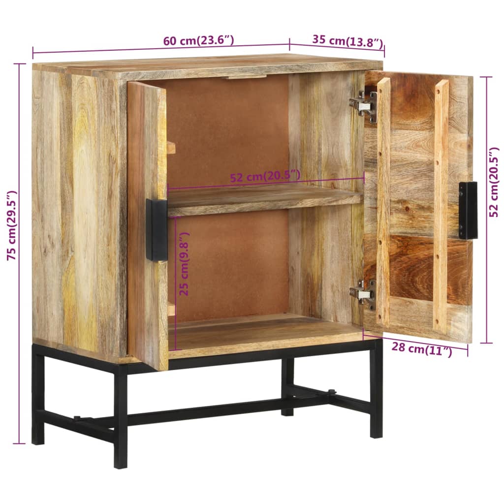 Sideboard 60X35X75 Cm Solid Wood Mango