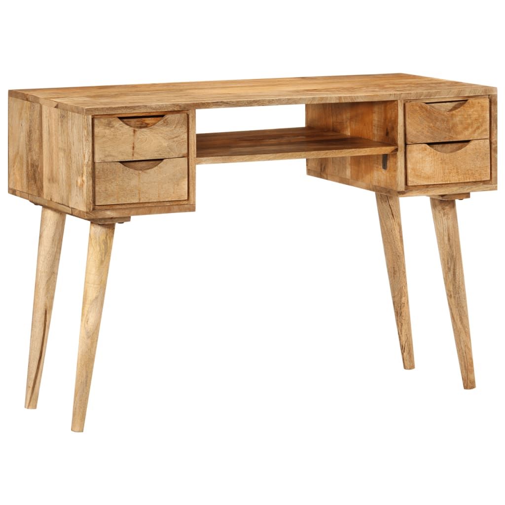 Desk With Drawers 110X47X76 Cm Solid Wood Mango