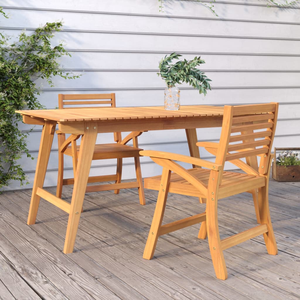 Garden Chairs 2 Pcs 58X58X87 Cm Solid Wood Acacia