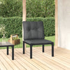 Garden Chair With Cushions Black And Grey Poly Rattan