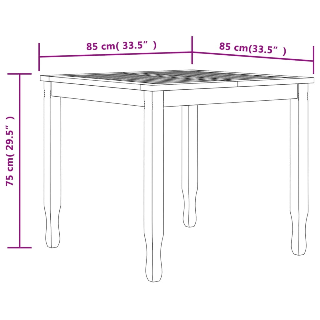 3 Piece Garden Dining Set Solid Wood Teak