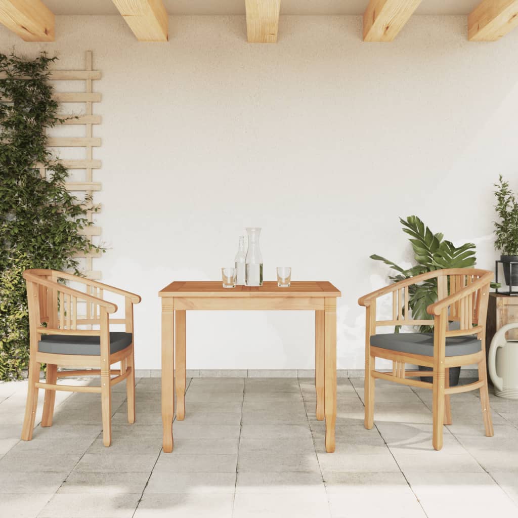 3 Piece Garden Dining Set Solid Wood Teak