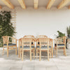 7 Piece Garden Dining Set Solid Wood Teak