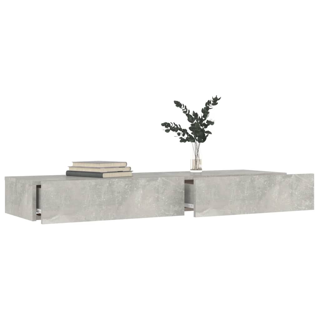 Tv Cabinet With Led Lights Concrete Grey 120X35X15.5 Cm