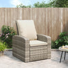 Garden Reclining Chair With Cushions Light Brown Poly Rattan