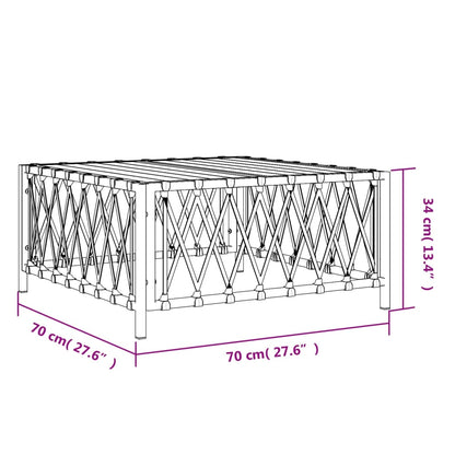 Garden Table White 70X70X34 Cm Woven Fabric