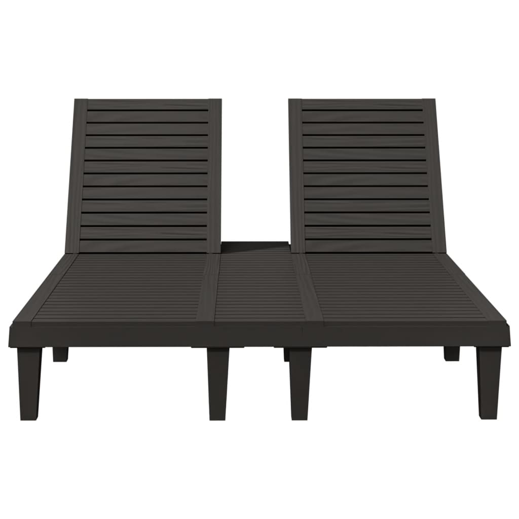 Double Sun Lounger Black 155X138X83 Cm Polypropylene