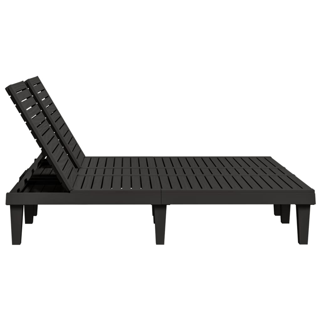 Double Sun Lounger Black 155X138X83 Cm Polypropylene