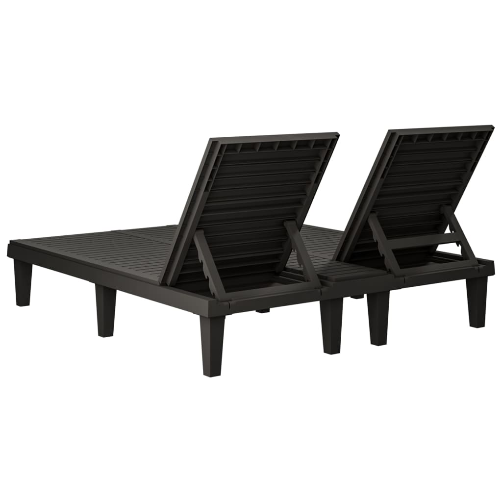 Double Sun Lounger Black 155X138X83 Cm Polypropylene