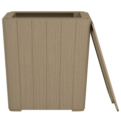Garden Table With Removable Lid Light Brown Polypropylene