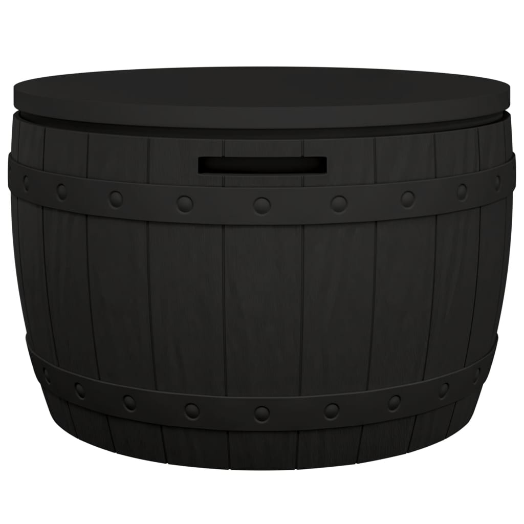 3-In-1 Garden Storage Box Black Polypropylene