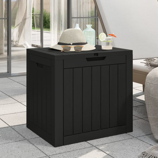 Garden Storage Box Black 55.5X43X53 Cm Polypropylene