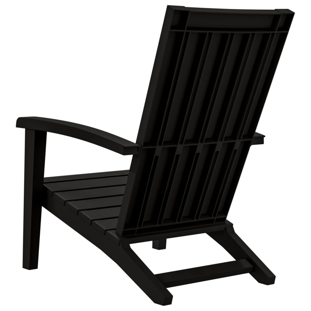 Garden Adirondack Chair Black Polypropylene