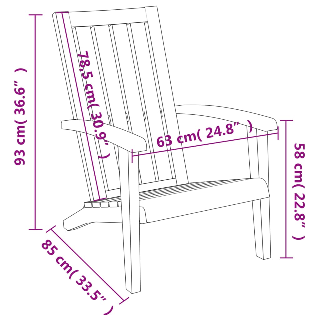 Garden Adirondack Chair Light Brown Polypropylene