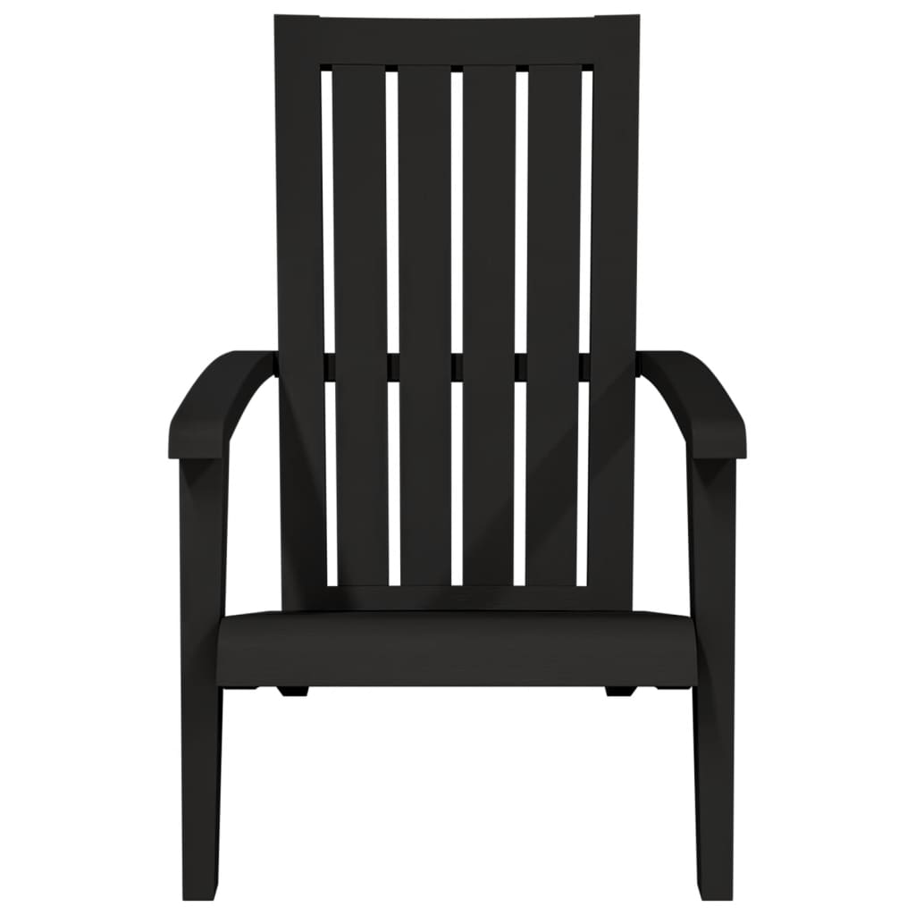 Garden Adirondack Chairs 2 Pcs Black Polypropylene