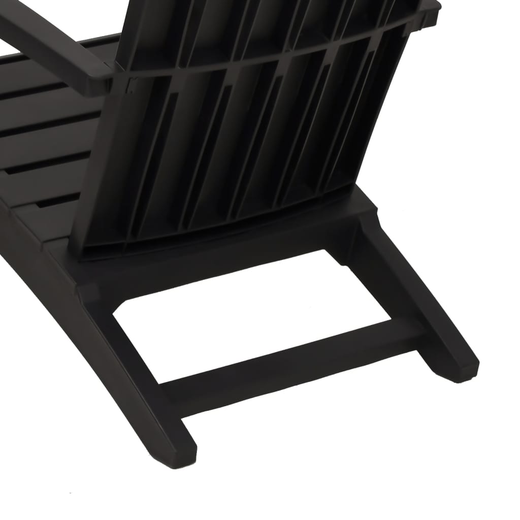 Garden Adirondack Chairs 2 Pcs Black Polypropylene