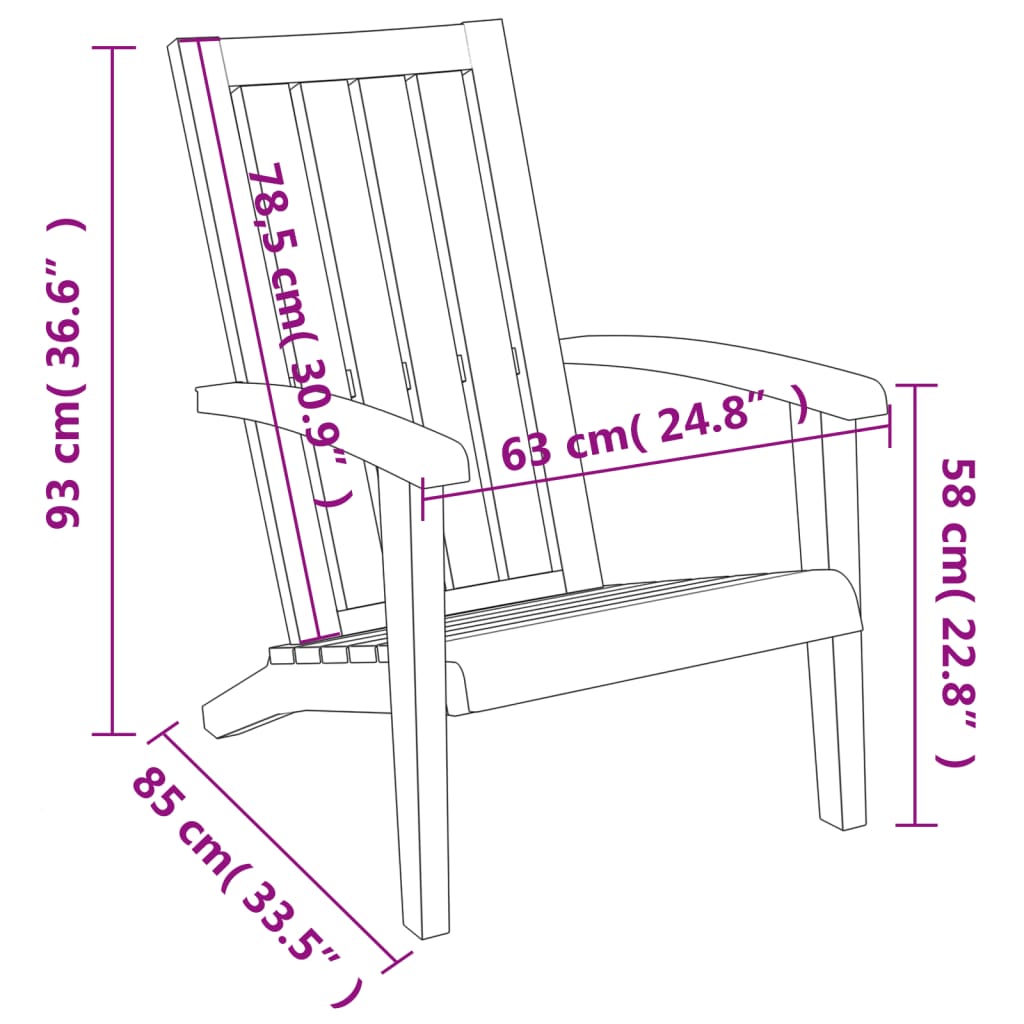 Garden Adirondack Chairs 2 Pcs Black Polypropylene