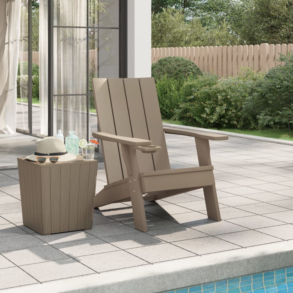 Garden Adirondack Chair Light Brown 75X88.5X89.5Cm Polypropylene