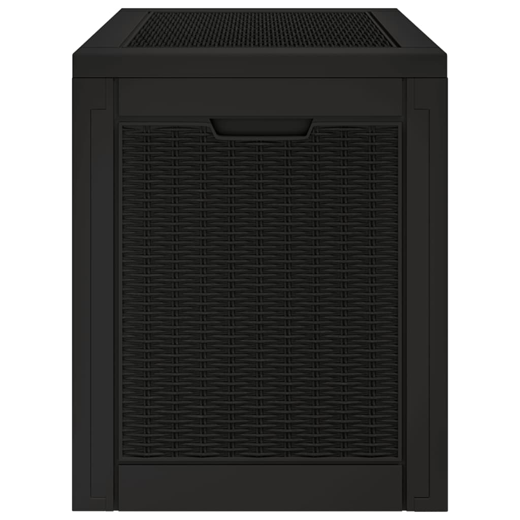 Garden Storage Box Black 55.5X43X53 Cm Polypropylene