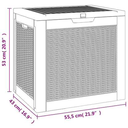 Garden Storage Box Black 55.5X43X53 Cm Polypropylene