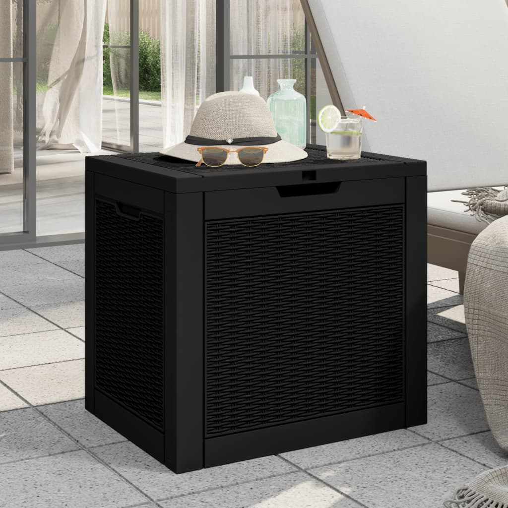 Garden Storage Box Black 55.5X43X53 Cm Polypropylene