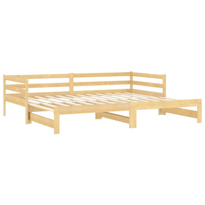 Pull-Out Day Bed Solid Wood Pine 2X(90X200) Cm