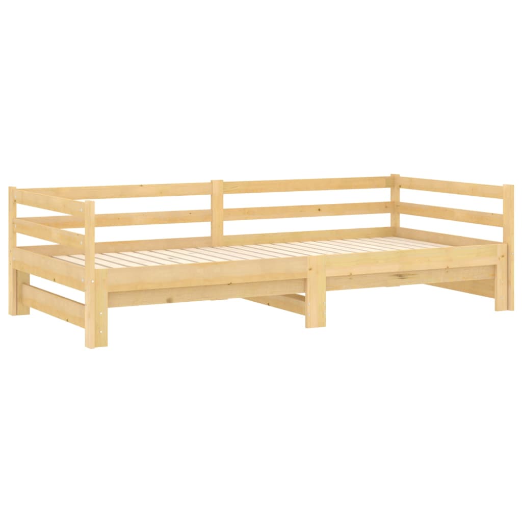 Pull-Out Day Bed Solid Wood Pine 2X(90X200) Cm