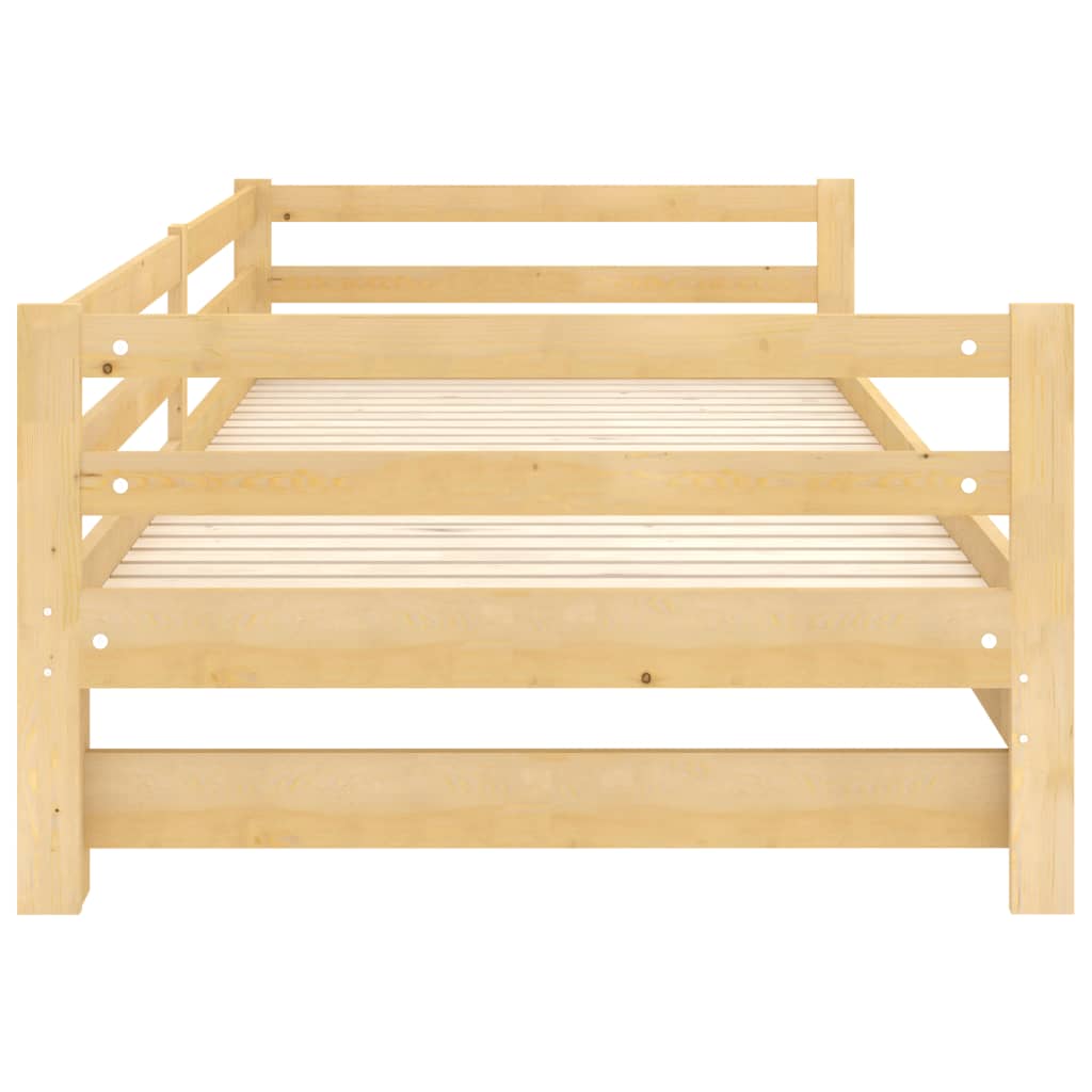 Pull-Out Day Bed Solid Wood Pine 2X(90X200) Cm