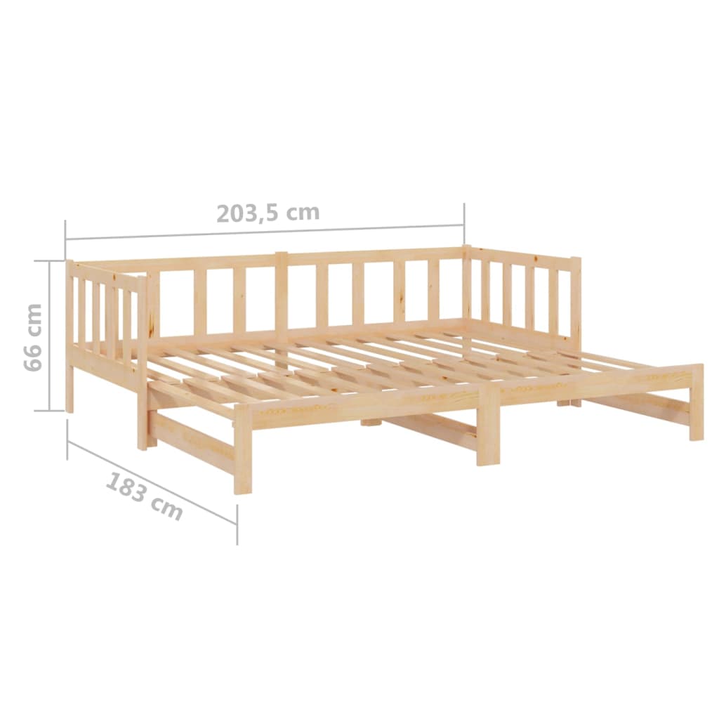 Pull-Out Day Bed 2X(90X200) Cm Solid Wood Pine