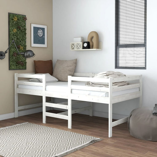 Bed Frame White 90X200 Cm Solid Wood Pine