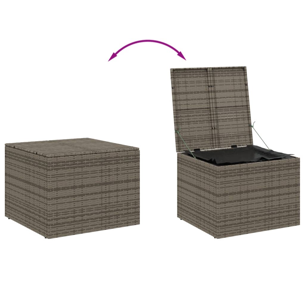 Garden Storage Box Grey 291L Poly Rattan