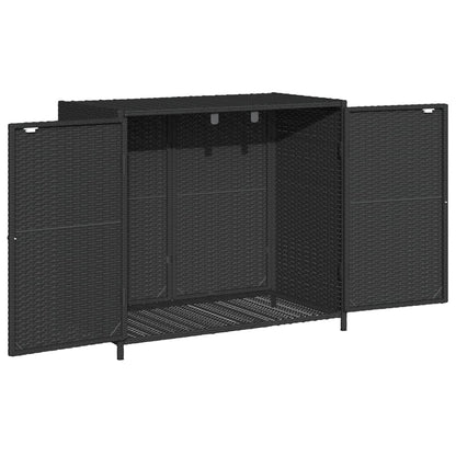 Garden Storage Cabinet Black 83X45X76 Cm Poly Rattan