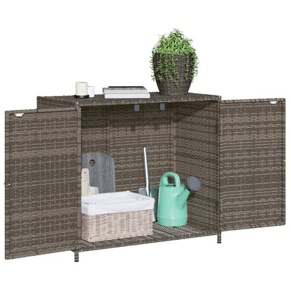 Garden Storage Cabinet Grey 83X45X76 Cm Poly Rattan